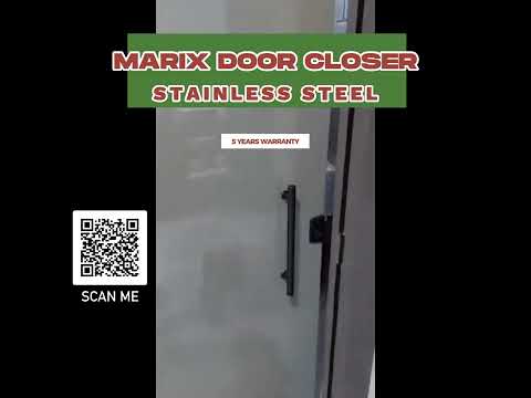 Astonishing Bathroom glass door w Marix door closer #shorts #doorcloser #stainlesssteel #pivot